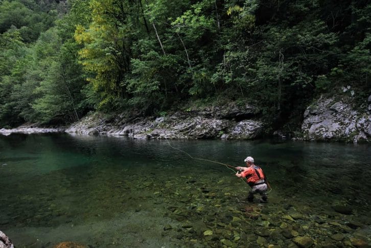 Fly fishing on the River Tara