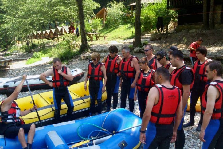 Preparation before rafting adventure begins, Brštanovica