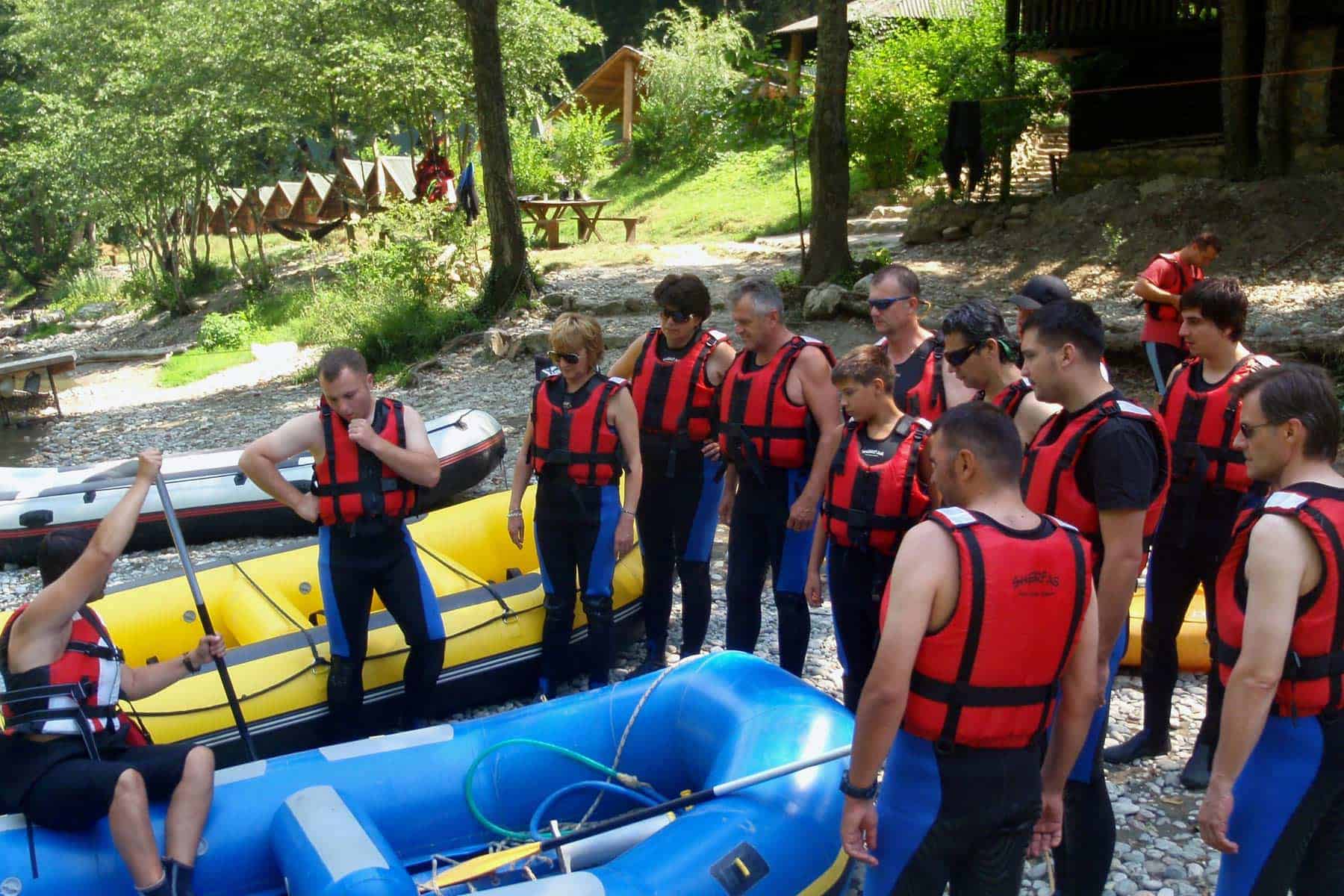 Preparation before rafting adventure begins, Brštanovica