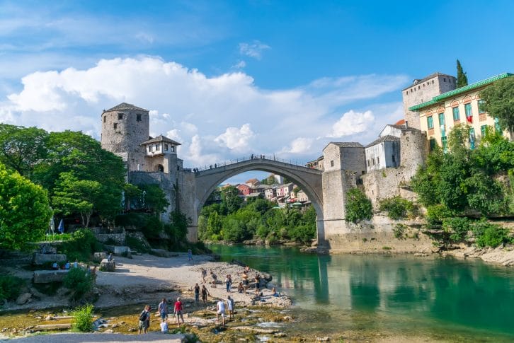 Old bridge protected by UNESCO Mostar Bosnia and Herzegovina