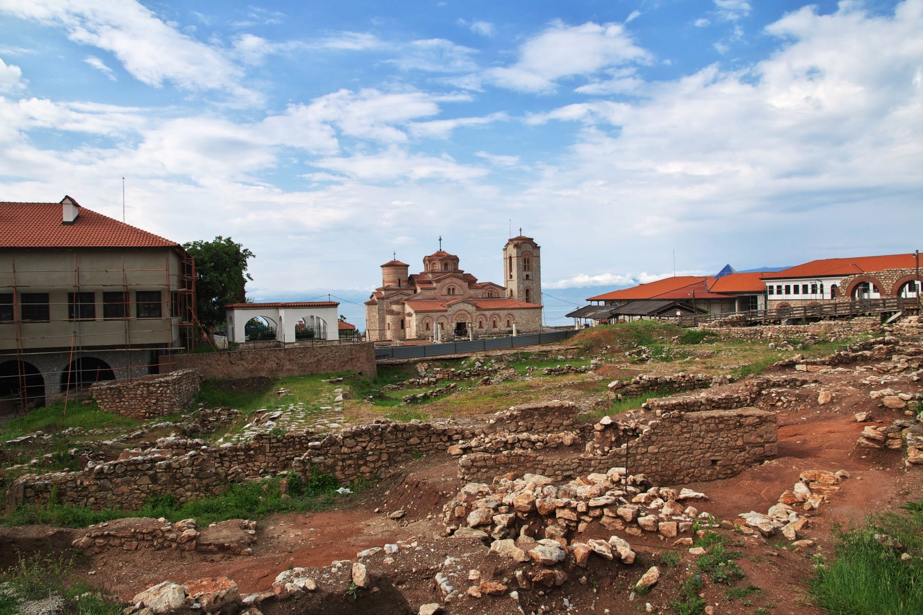 Ancient site Plaosnik with church of Saint Climent Ohrid Macedonia