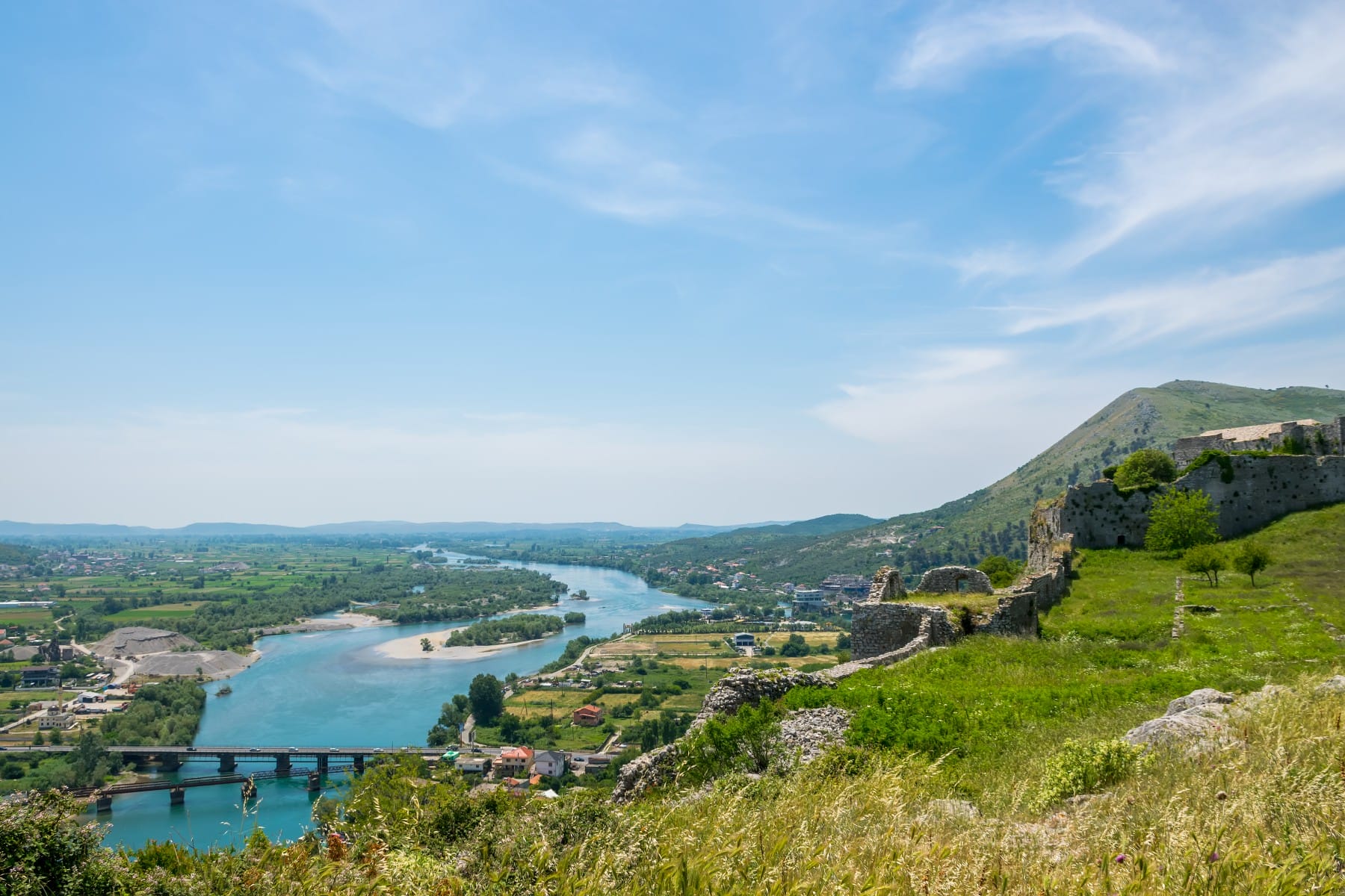 View of Shkoder from Rozafa Castle Shkoder Albania