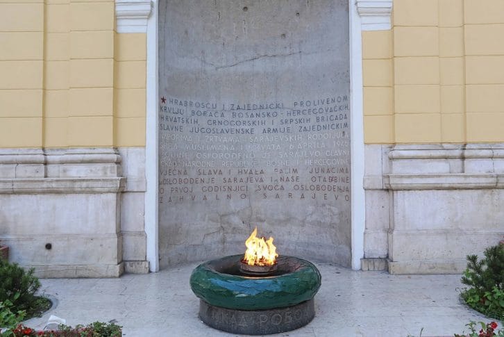 Eternal flame in Sarajevo Bosnia and Herzegovina
