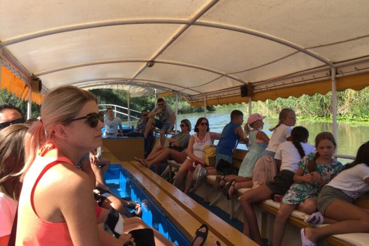 Boat with tourists on the Skadar Lake, Montenegro