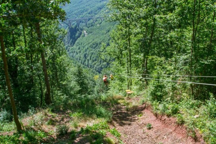 Start point for Zip Line, Canyon Tara
