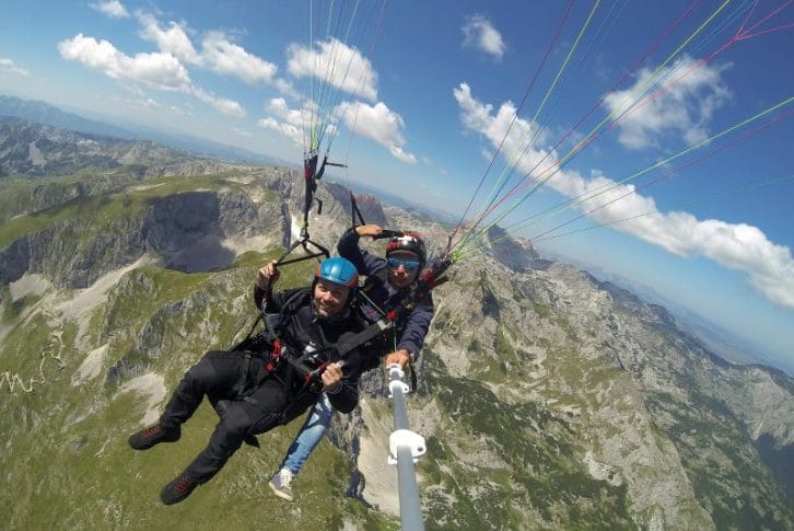 Flying over mountains - paragliding, Savin Kuk