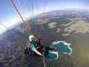 Selfie from above over Black Lake, paragliding Savin Kuk