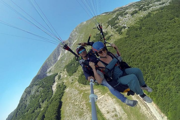 Take off selfie tandem paragliding, Savin Kuk