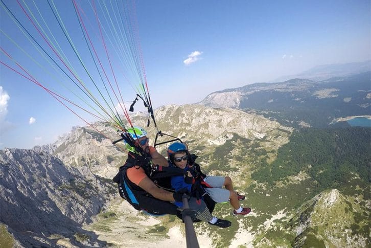 Tandem paragliding, Montenegro
