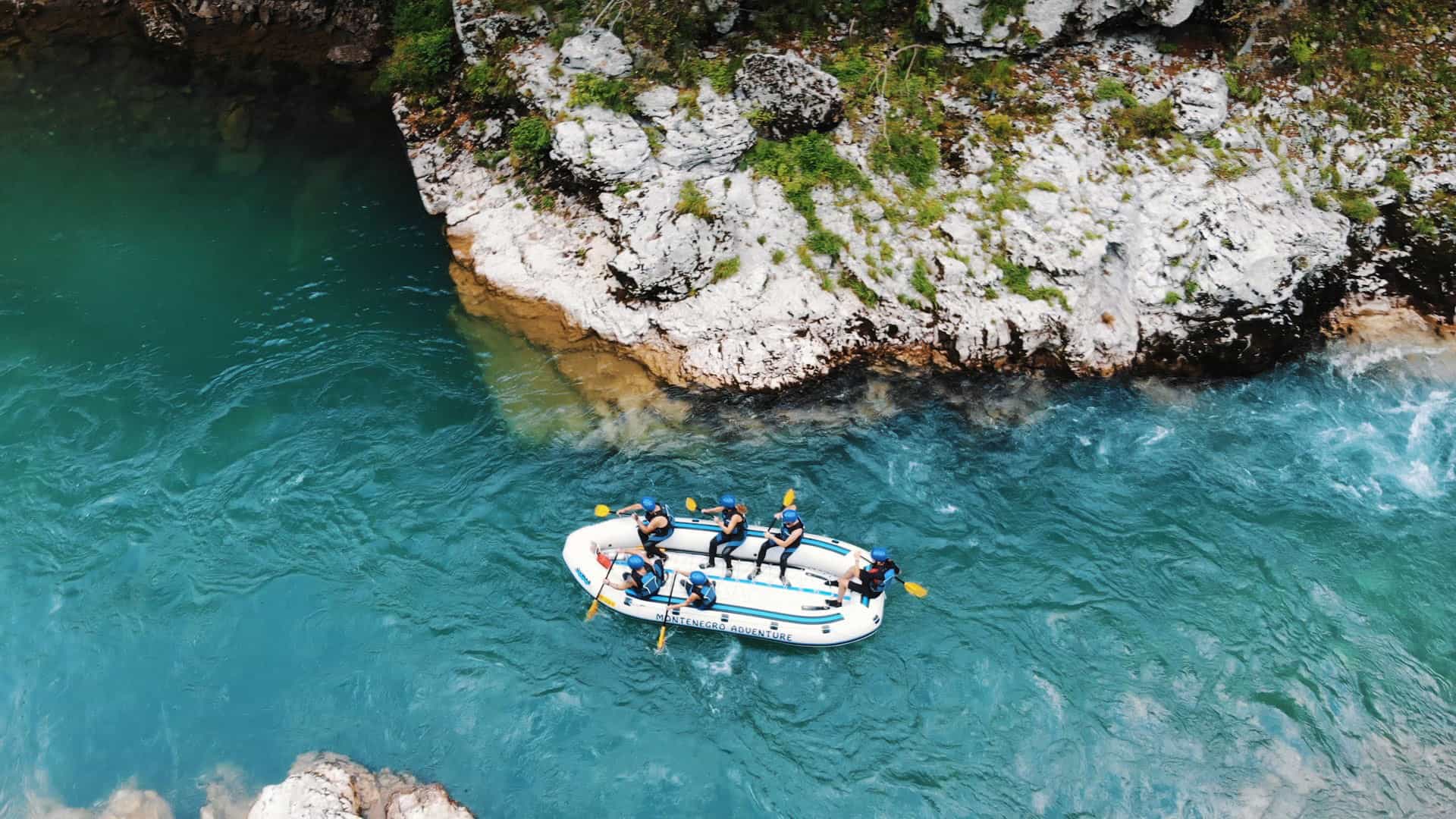 Rafting on cristal clear water, Tara
