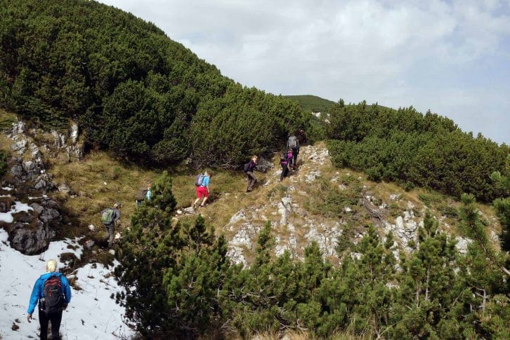 Hiking on Durmitor, Crvena Greda a little snow