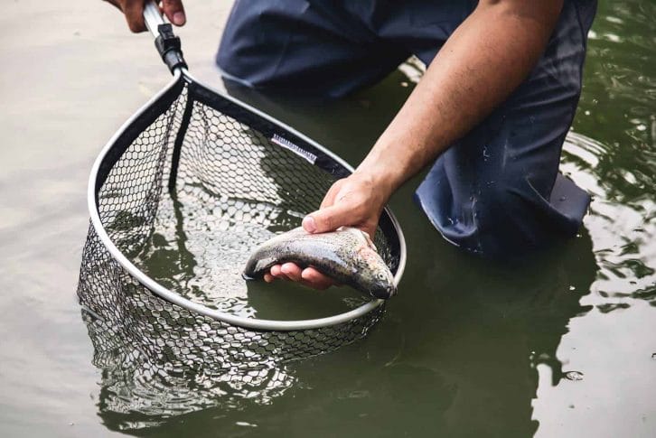 Man fishing by the water