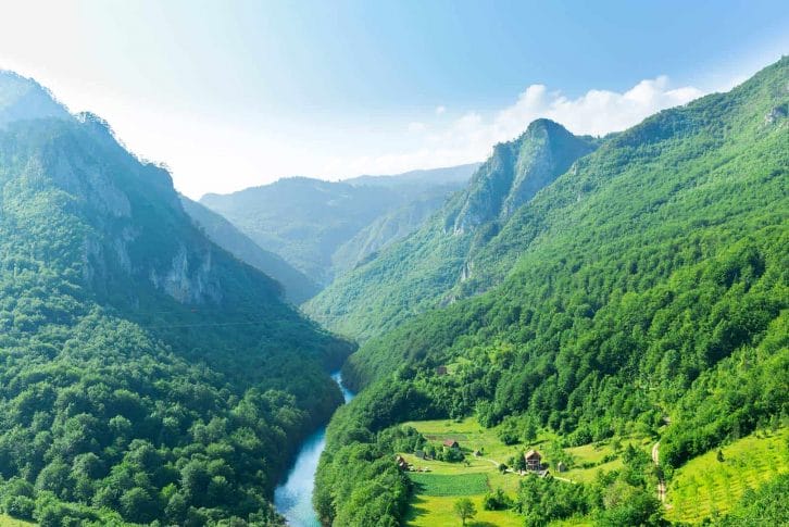 Tara Canyon with beautiful blue sky