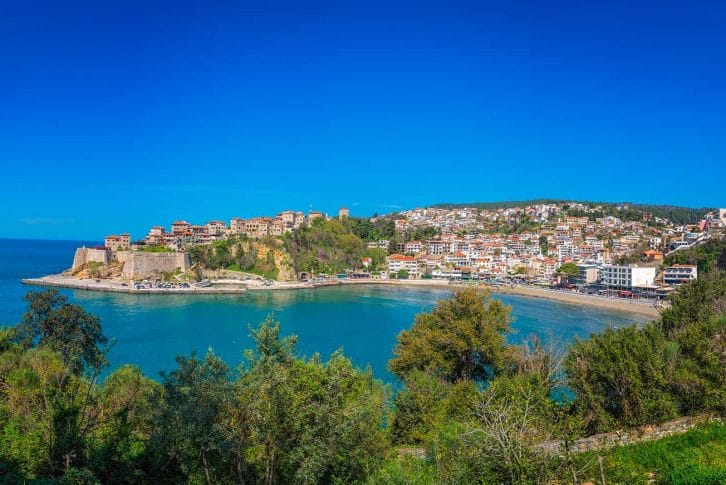 Panoramic view of the old town in Ulcinj
