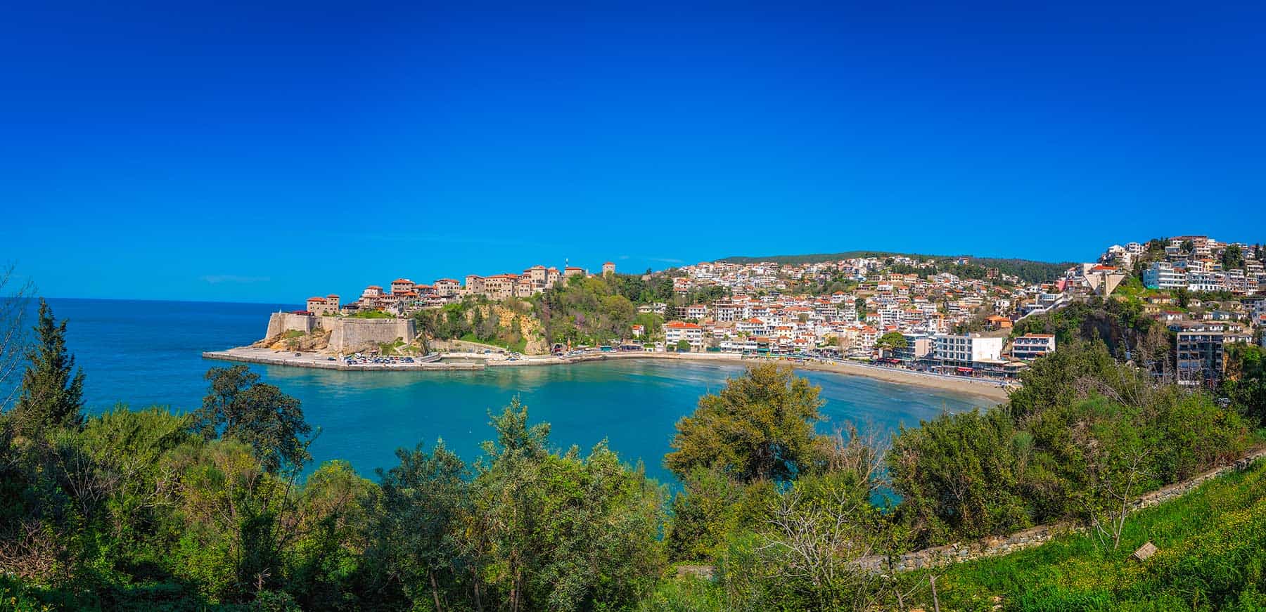 Panoramic view of the old town in Ulcinj
