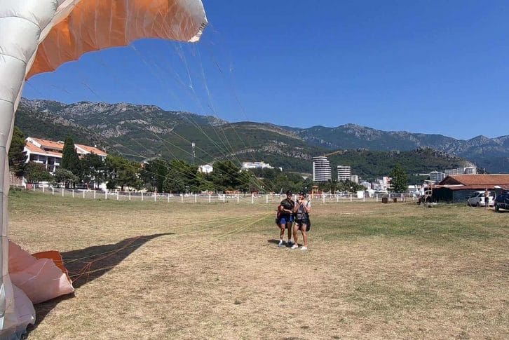 Paragliding Budva, just landed