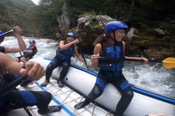 Rafting Tara rapid water from side