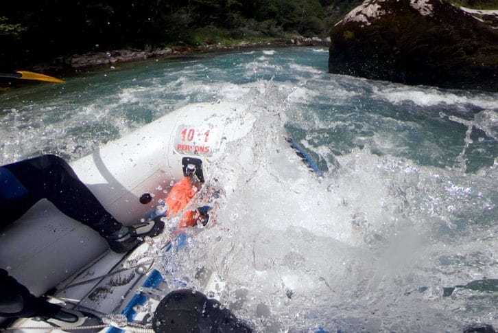 Rafting Tara rapid water from side