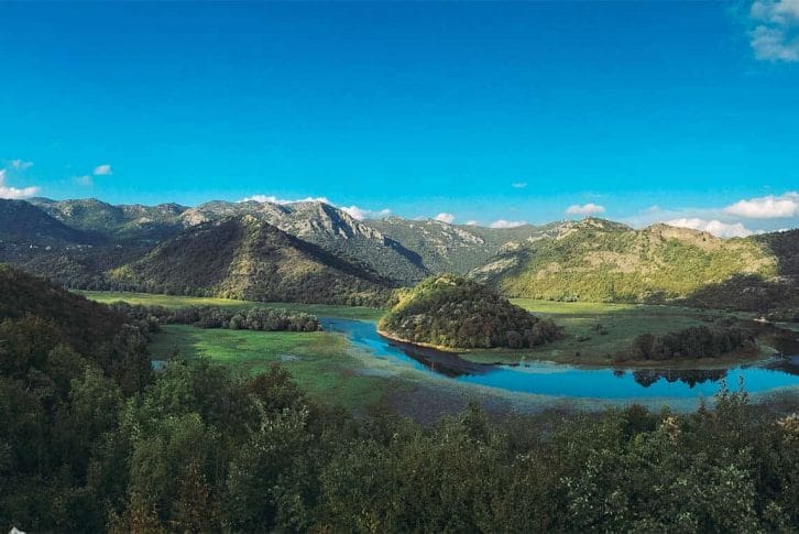 Panorama view Skadar Lake