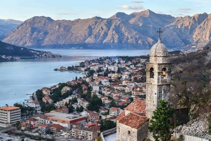 View over Kotor Old Town in Montenegro