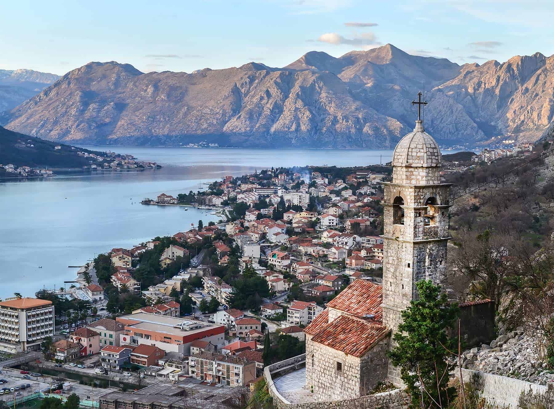 View over Kotor Old Town in Montenegro