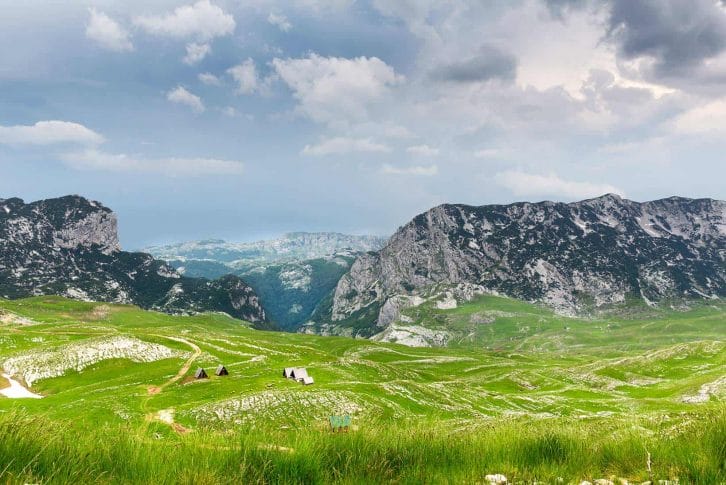 Mountains and green landscapes in Durmitor National Park