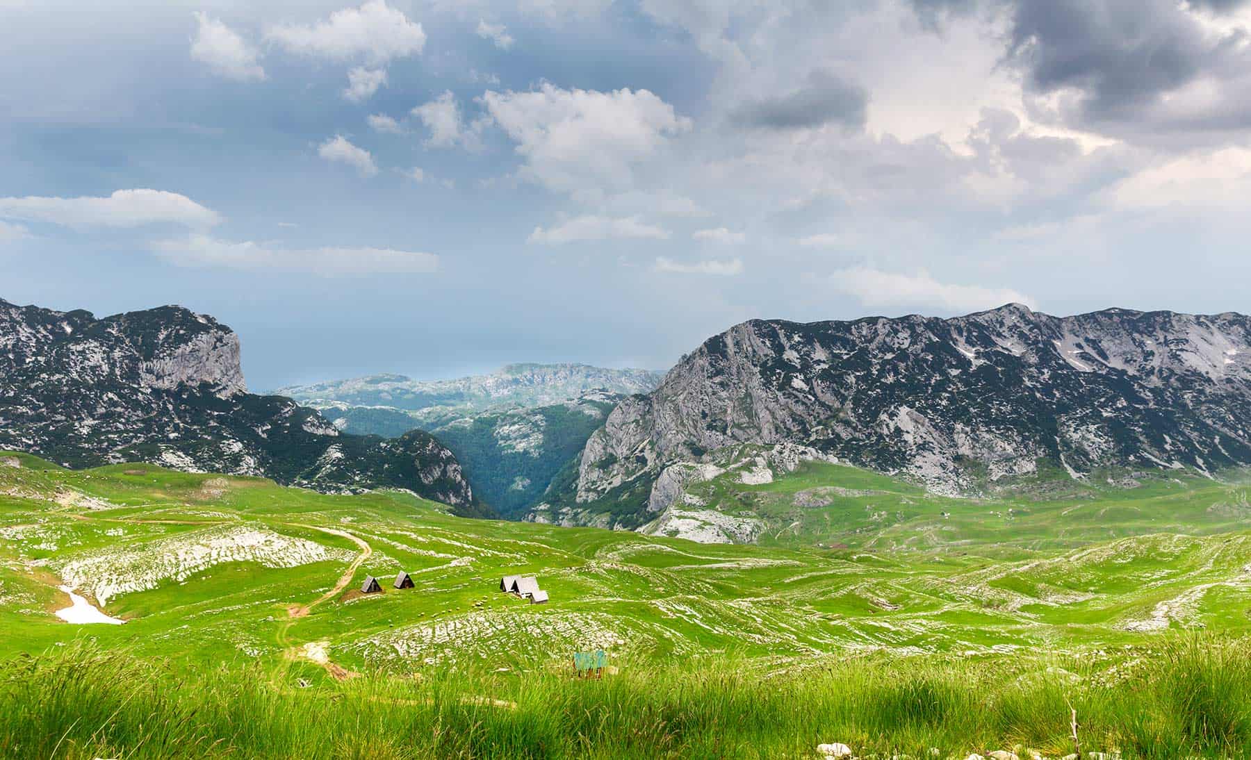 Mountains and green landscapes in Durmitor National Park