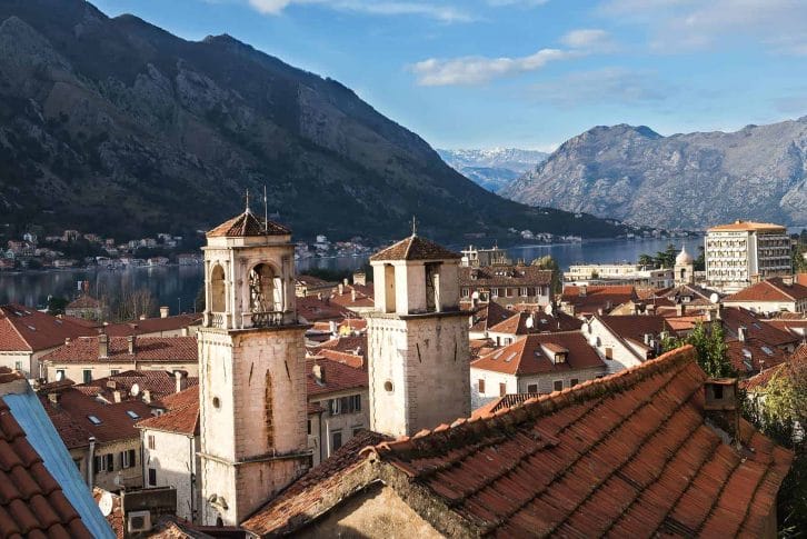 The view over the bay of Kotor