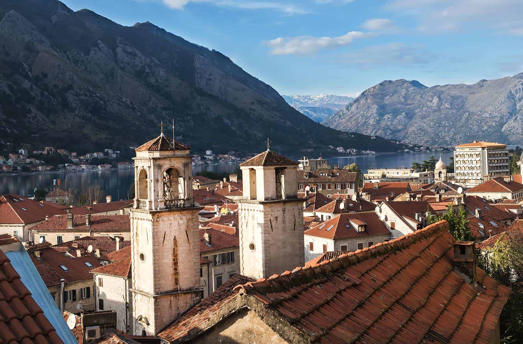 The view over the bay of Kotor