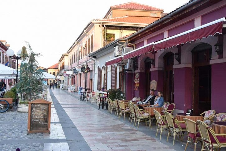 Beautiful streets with cafes Skhoder Albania