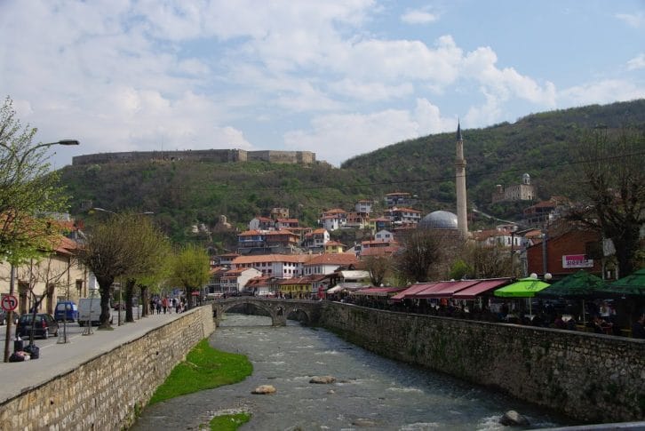 prizren Old bridge mosque Kosovo