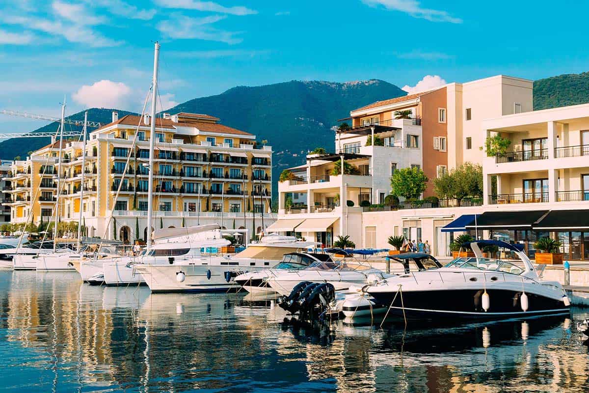 Beautiful view on Tivat Porto Montenegro