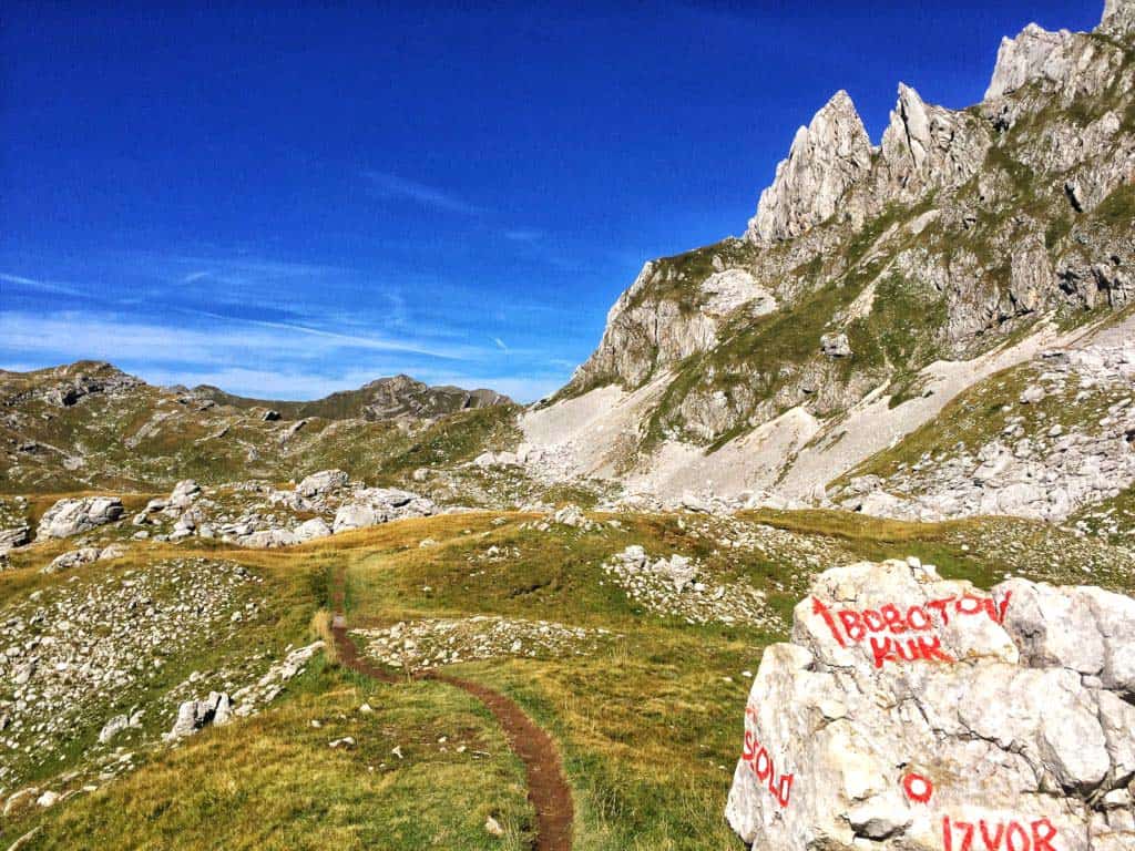 Durmitor mountain and Bobotov Kuk starting area for hiking