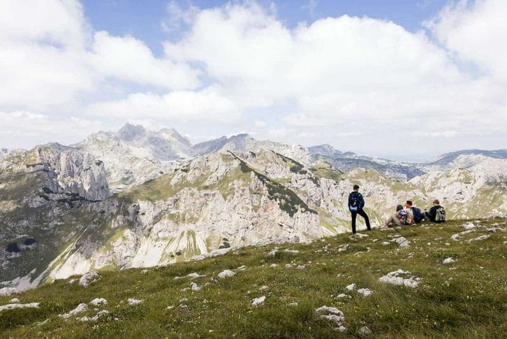 Hikers take a break, Durmitor Montenegro