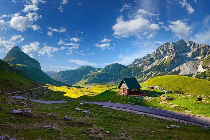Scenic high mountain road in Durmitor National Park