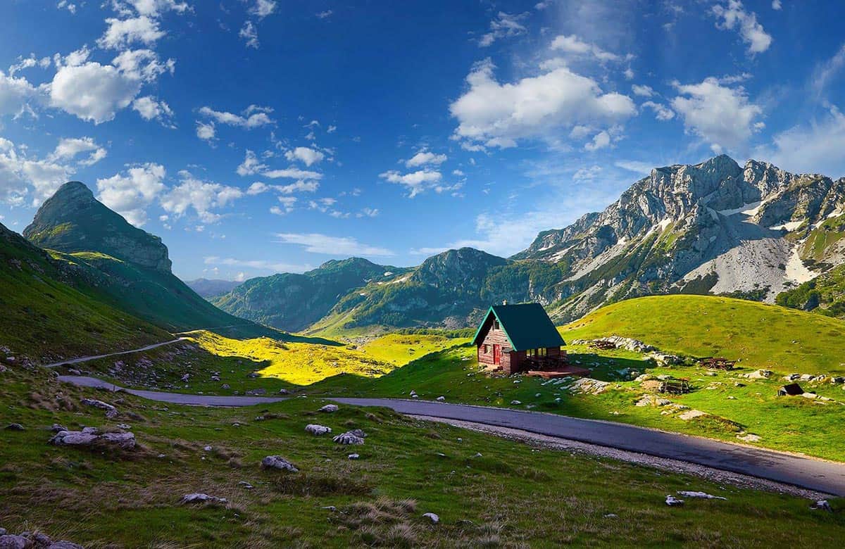 Scenic high mountain road in Durmitor National Park