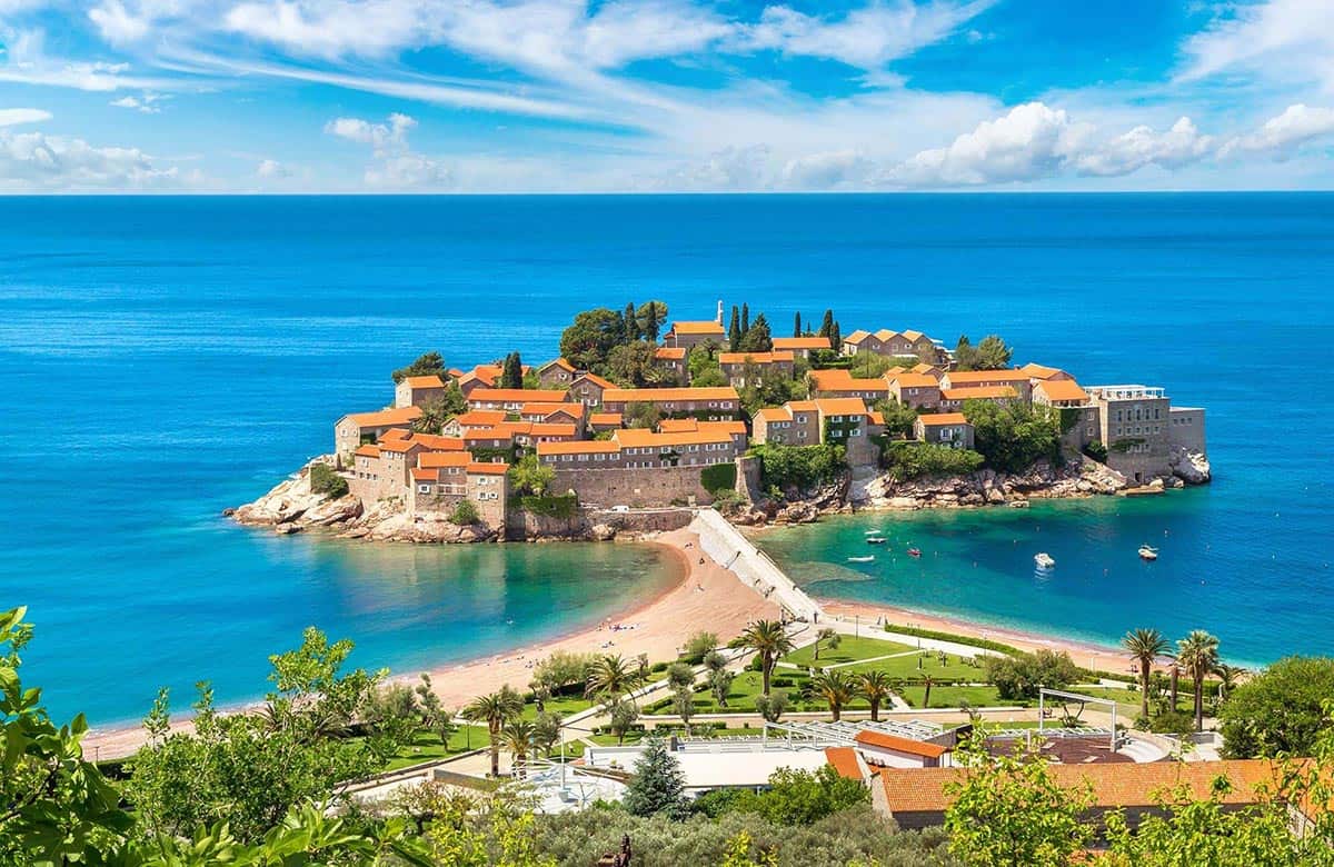 Gorgeous view of Sveti Stefan in Budva