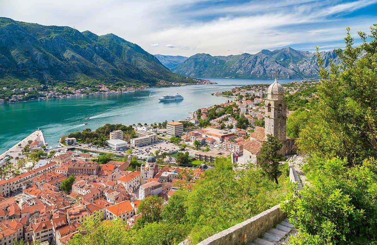Panoramic view of Kotor Bay