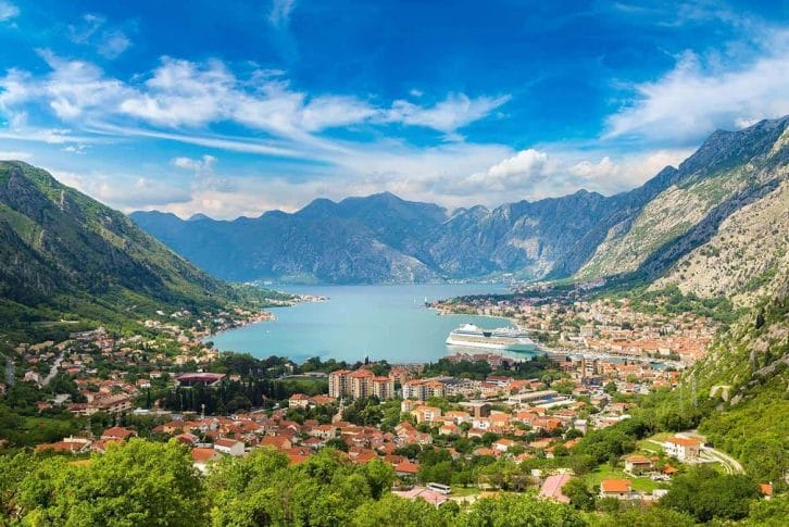 Stunning aerial view of Kotor Bay in Montenegro