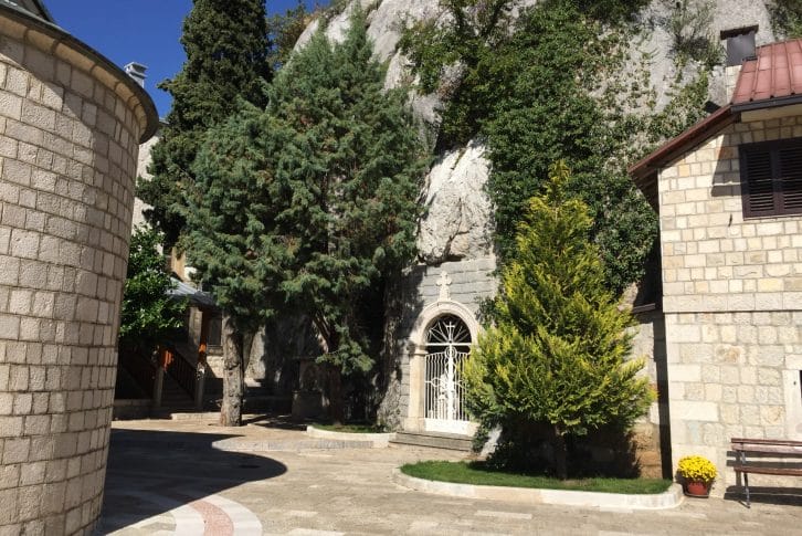 Monastery Ostrog - The Holy Trinity Church garden
