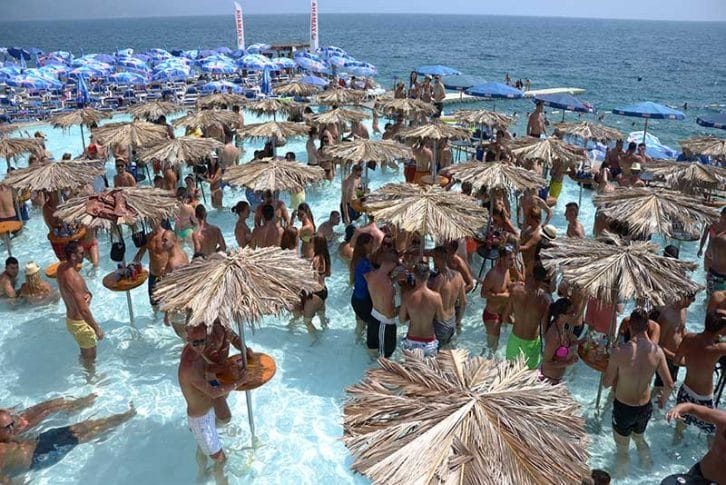 Day party on famous Ploce Beach near Budva Montenegro