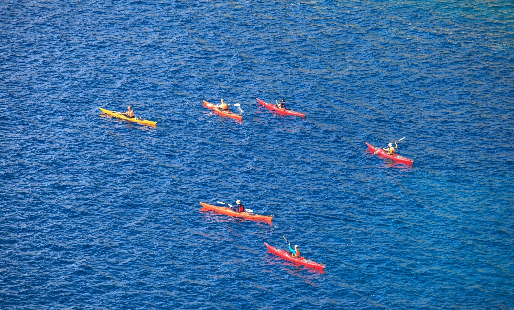 Kayaking on clystal clear Adriatic sea Montenegro