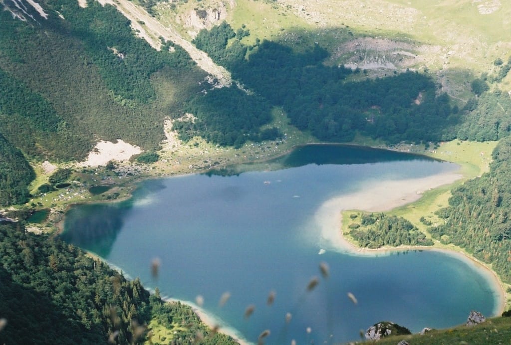 Heart shaped Tnovacko Lake NP Sutjeska Bosnia and Herzegovina