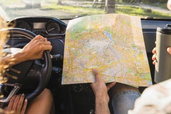 Young couple on a car trip Montenegro Adventure