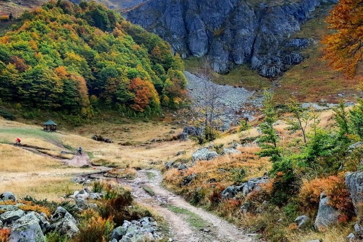 Bjelasica mountain biking trail at autumn