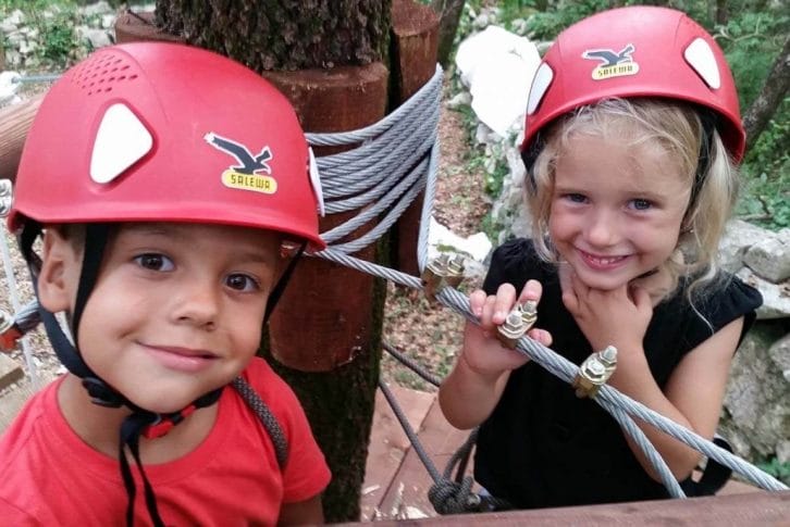 Kids enjoy on Zip Line on Adventure Park at Konavle