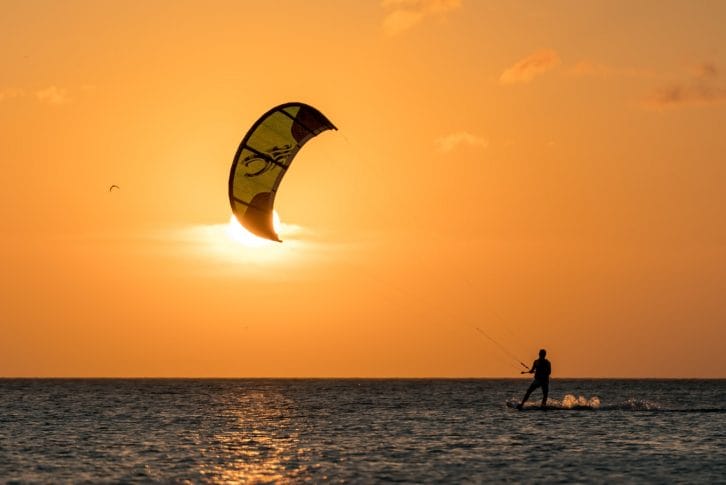 Kite surfing on Adriatic Sea Ulcinj Montenegro