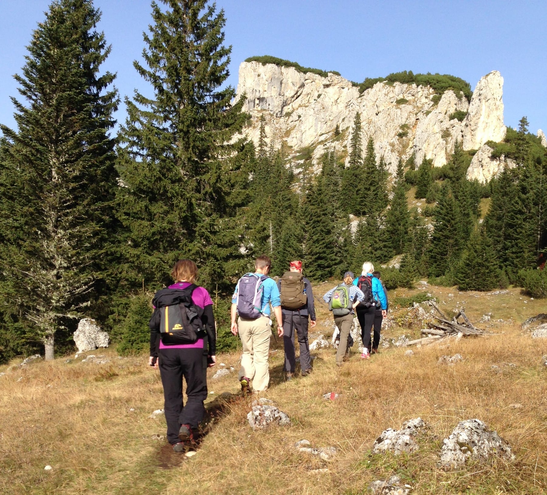 hiking-durmitor-crvena-stijena-on-path-through-meadow