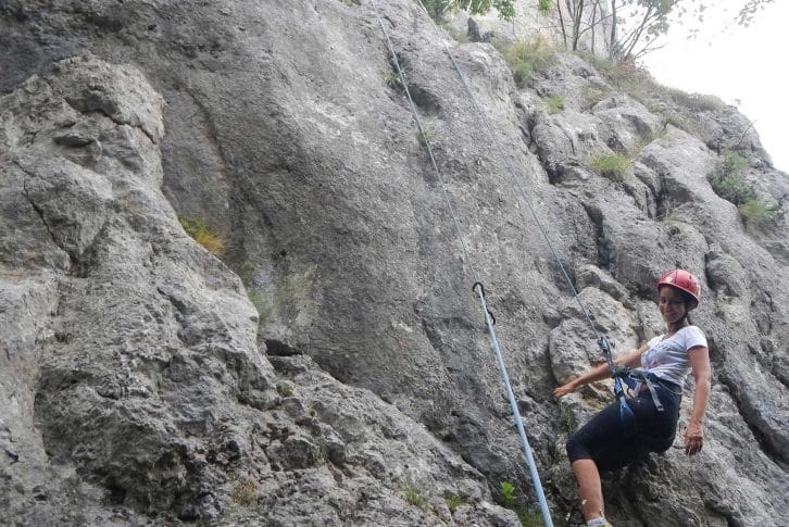 Rock climbing Durmitor a girl