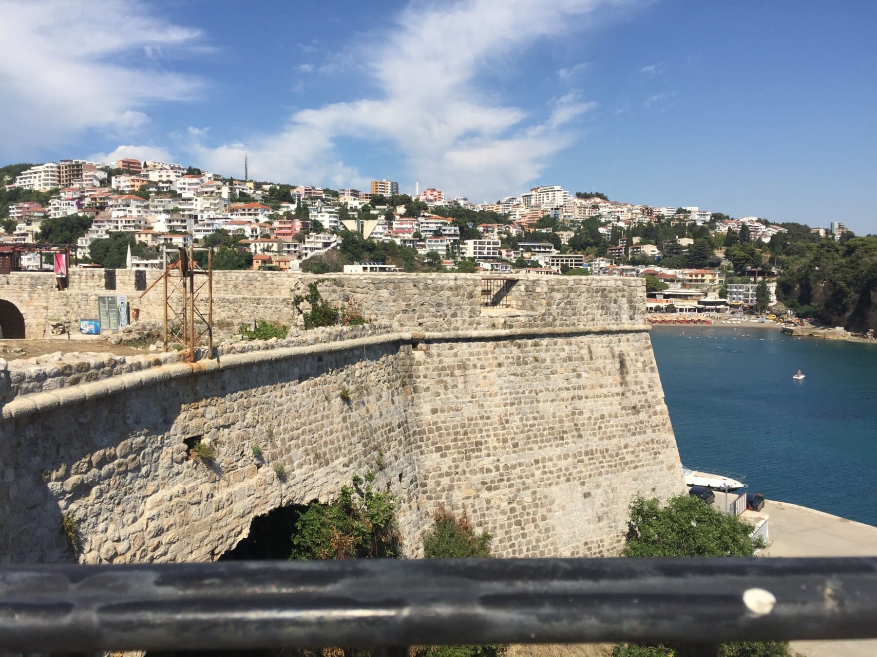 View of the walls of the old town of Ulcinj